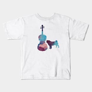 Viola pug art Kids T-Shirt